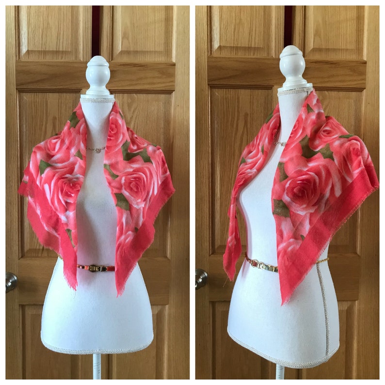 Beautiful Vibrant Pink Floral Scarf image 3