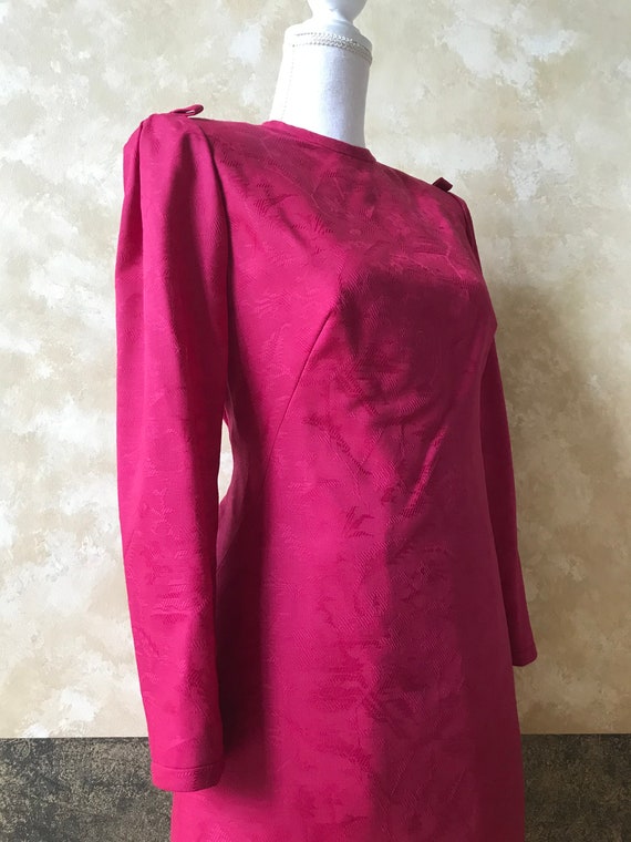 Vintage 1980s Fuchsia Brocade Tunic / Dress By Bi… - image 9