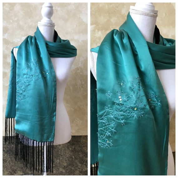 NOS / NWT Reversible Oscar De La Renta Teal Silk … - image 2