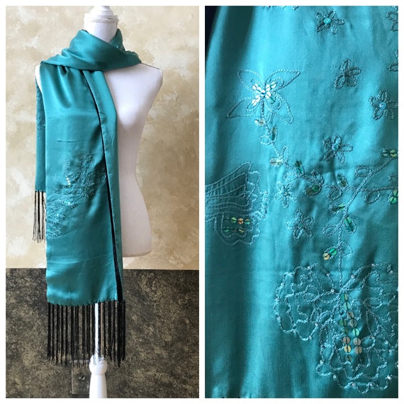 NOS / NWT Reversible Oscar De La Renta Teal Silk … - image 4