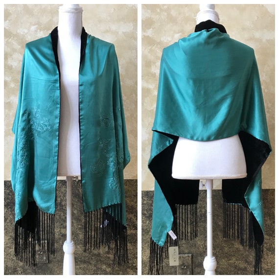 NOS / NWT Reversible Oscar De La Renta Teal Silk … - image 6