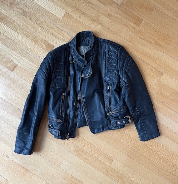 Vintage Men's Leather Motorcycle Jacket by Berman's Made in