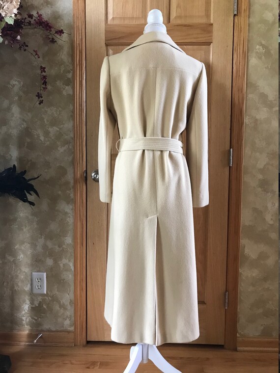 Vintage Black Pure Cashmere Long Trench Coat 10 12