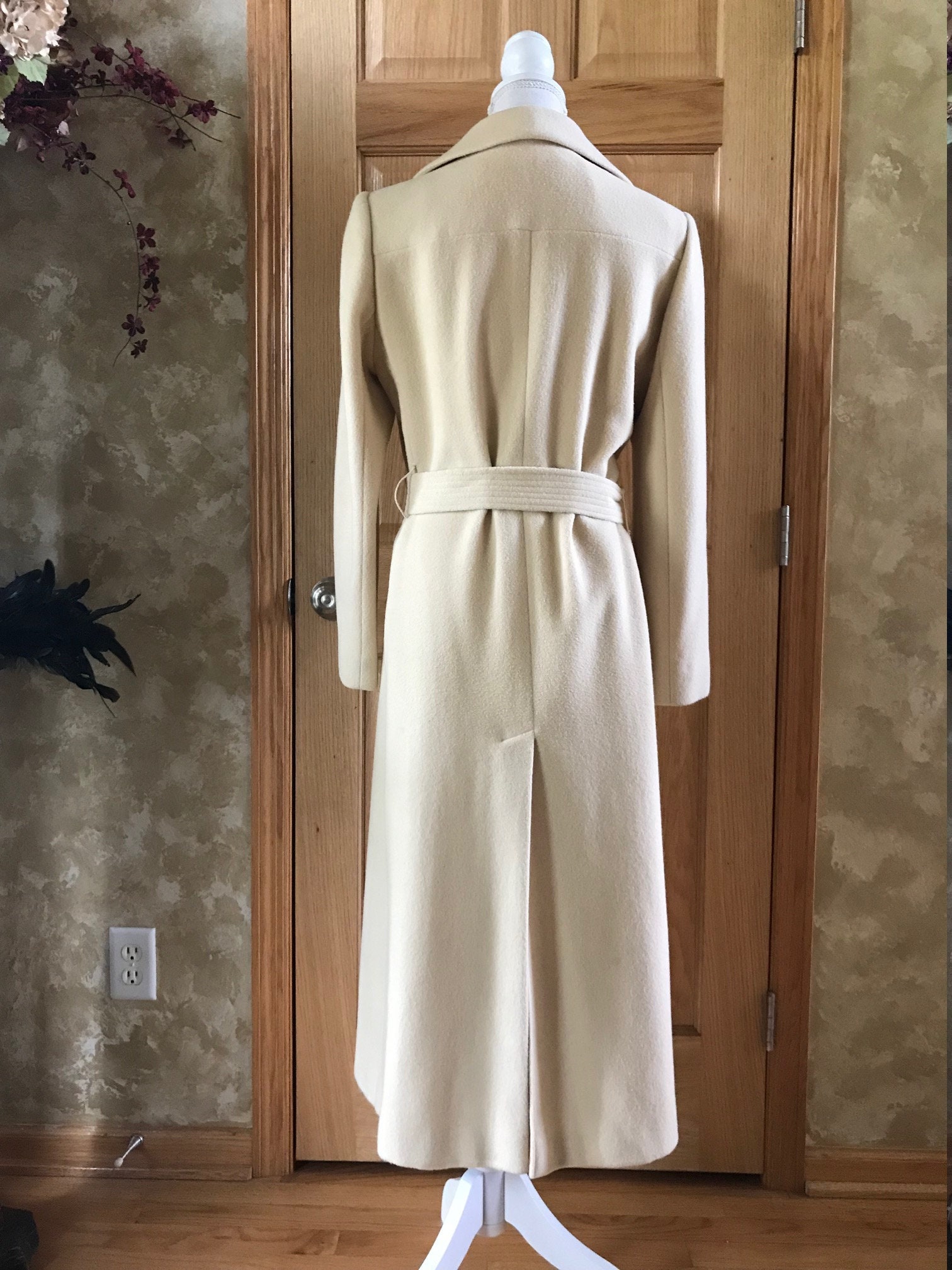 Gorgeous Vintage Chinese Cashmere Trench Coat / Long Pea Gorgeous Vintage Chinese Cashmere Trench Coat / Long Pea