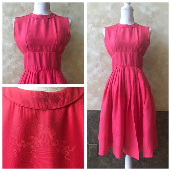 Gorgeous Vintage 1950's Deep Fuchsia/Pinky Red 10… - image 5