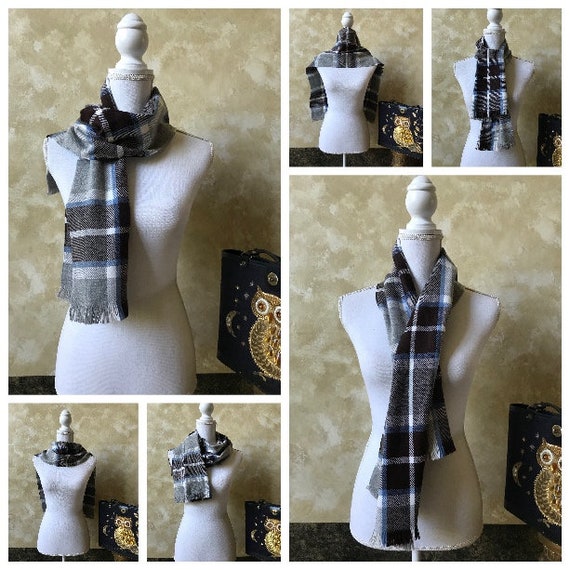 Vintage 1970s Brown Plaid Scarf by Mann - image 6