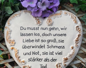 Grabschmuck, Herz, Beton, Gedenkstein, Trauer, Grabstein, Urnengrab
