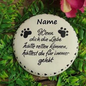 Tiergedenkstein, Tiergrabstein, Hund, 13 x 13 cm, Katze, Gedenkstein Hund, Grabschmuck, Grabstein, Name, Herz, Trauer