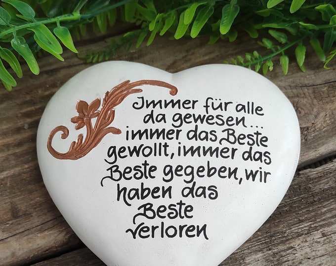 Grabschmuck, Gedenkstein, Herz,Grabstein,Trauer, Herz, Spruch, Immer