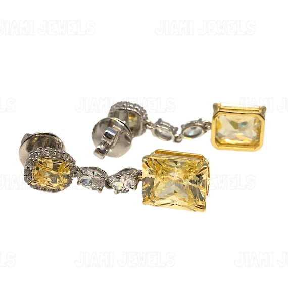 9ct gold CZ chandelier earrings 9ct gold CZ chandelier earrings