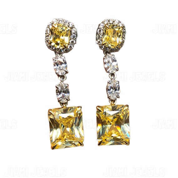 9ct gold CZ chandelier earrings 9ct gold CZ chandelier earrings
