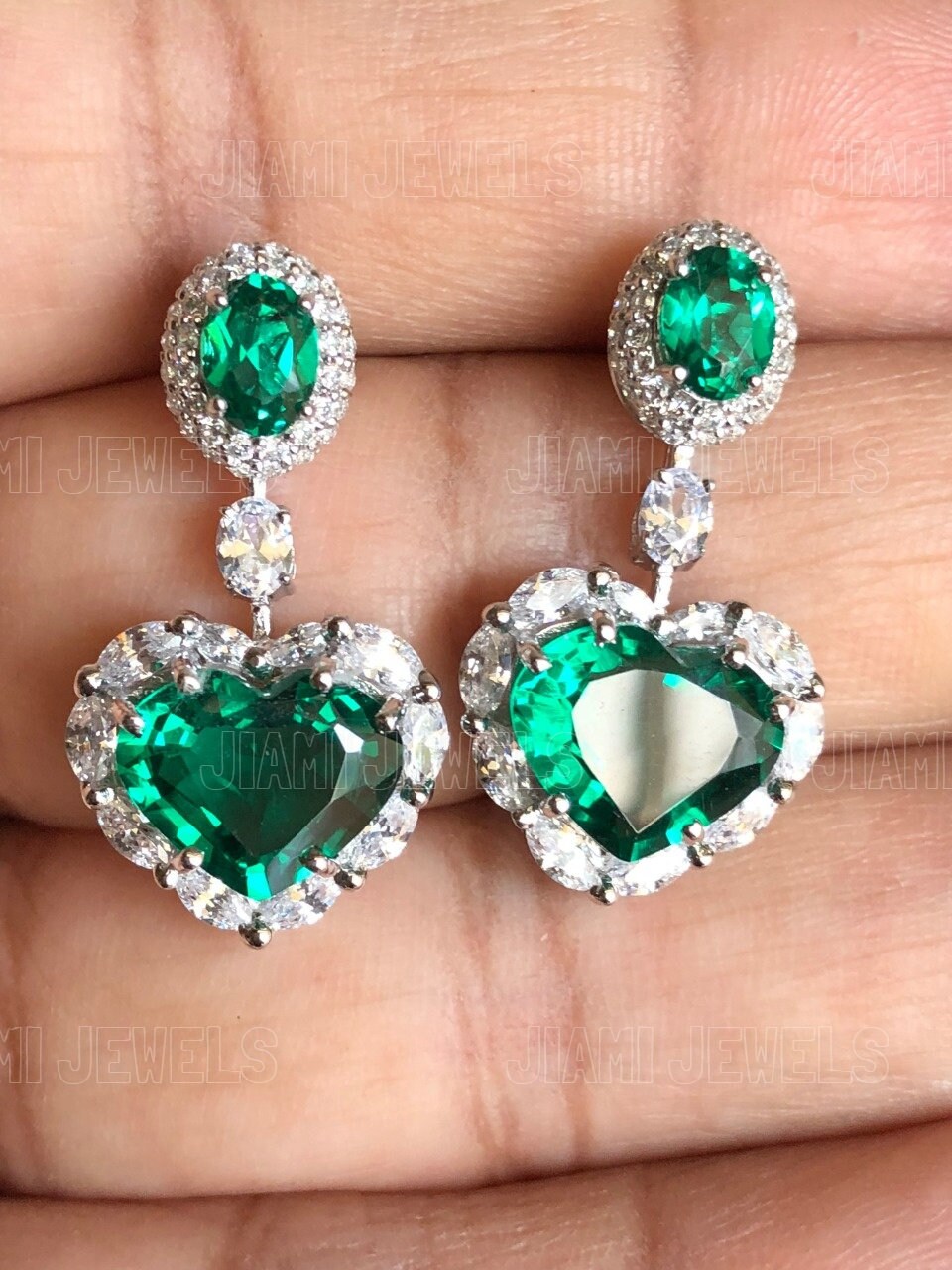 希少品◆CHROME HEARTS◆TINY E DANGLE EMERALD EARRINGS Chrome Hearts 22K Gold Emerald Tiny E Earring Drop - SRM