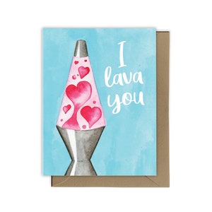 I Lava You Card, Lava Lamp, Love Card, Wedding, Anniversary, Valentine&#39;s Day, Friend