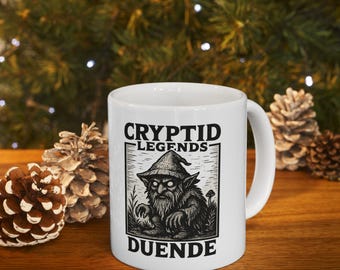 Duende Goblin Kaffemugg – Vintage Träsnitt, Goblincore Kök (313 ml)