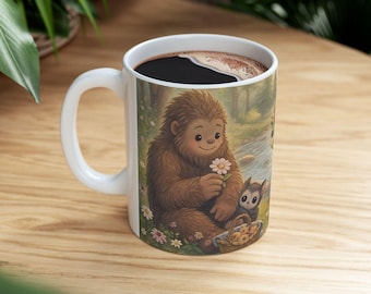 Taza de dragón bebé del bosque / Taza de café con criatura fantástica
