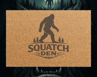 Squatch Den dörrmatta | Sasquatch Bigfoot välkomstmatta