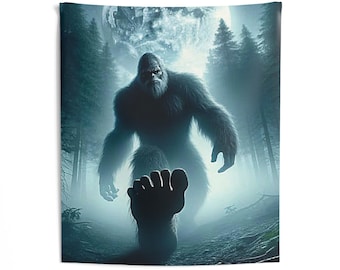 BigFOOT inomhusväggtapet med månsken | Sasquatch-skogens silhuett