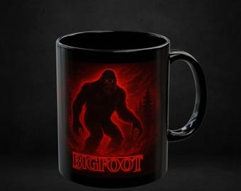 Bigfoot-mugg - Röd glödande Sasquatch-kaffemugg