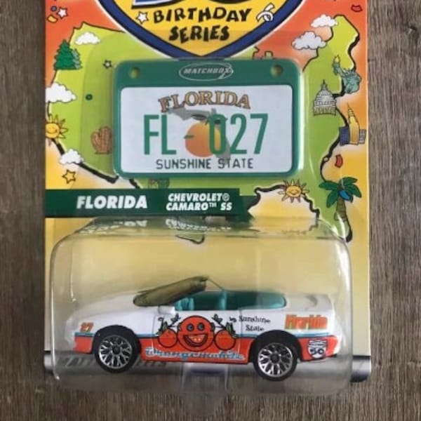 Matchbox Across America FLORIDA Camaro SS with license plate 50th Birthday Series 2001