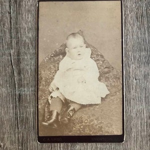 CDV Baby wearing boots Original dated 19th Century photo