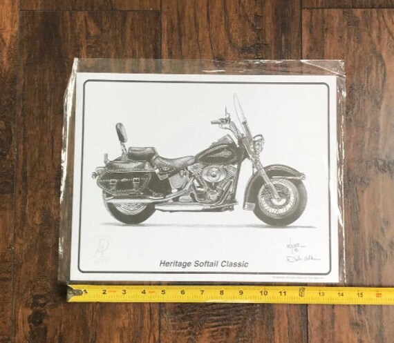 Harley Davidson Heritage Softail Classic Print by Dale Adkins 
