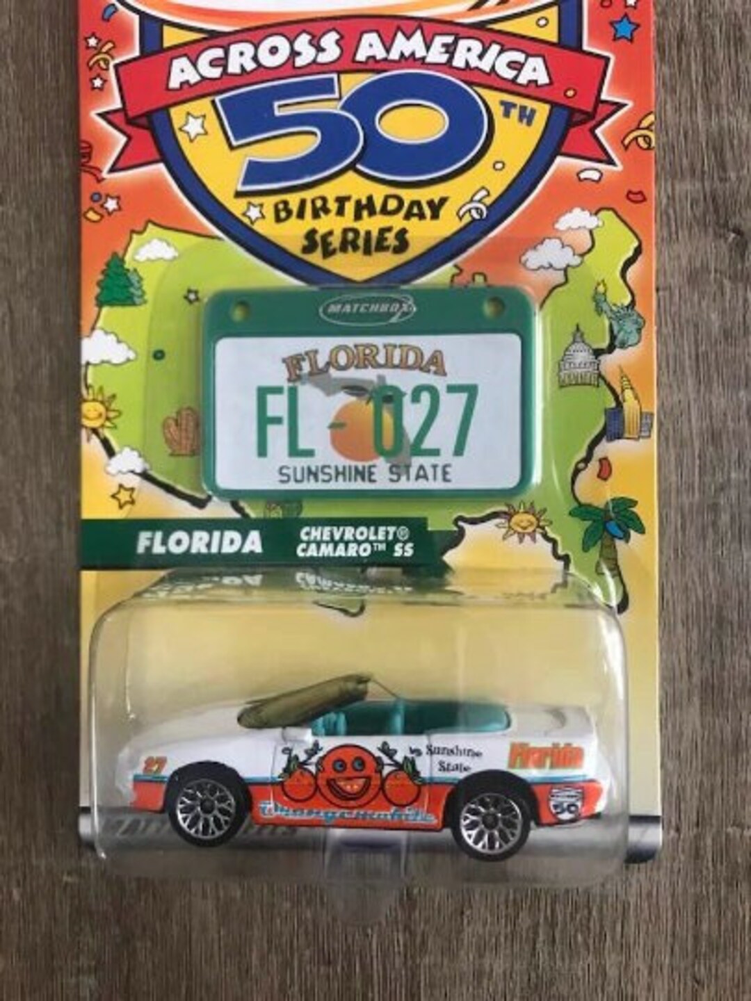 Matchbox Across America FLORIDA Camaro SS With License Plate 50th