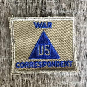WWII War Correspondent Patch Embroidered original from 40&#39;s OBSOLETE