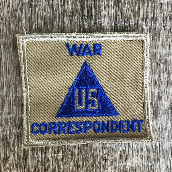 WWII War Correspondent Patch Embroidered original from 40's OBSOLETE