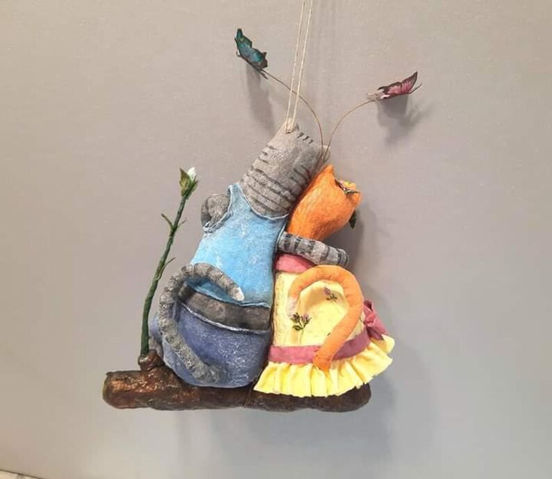 Cotton Ornament Cats in Love, Cotton Toy for Home, Christmas Tree