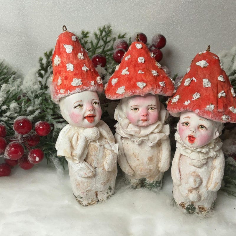 Mushroom Spun Cotton Doll - Etsy