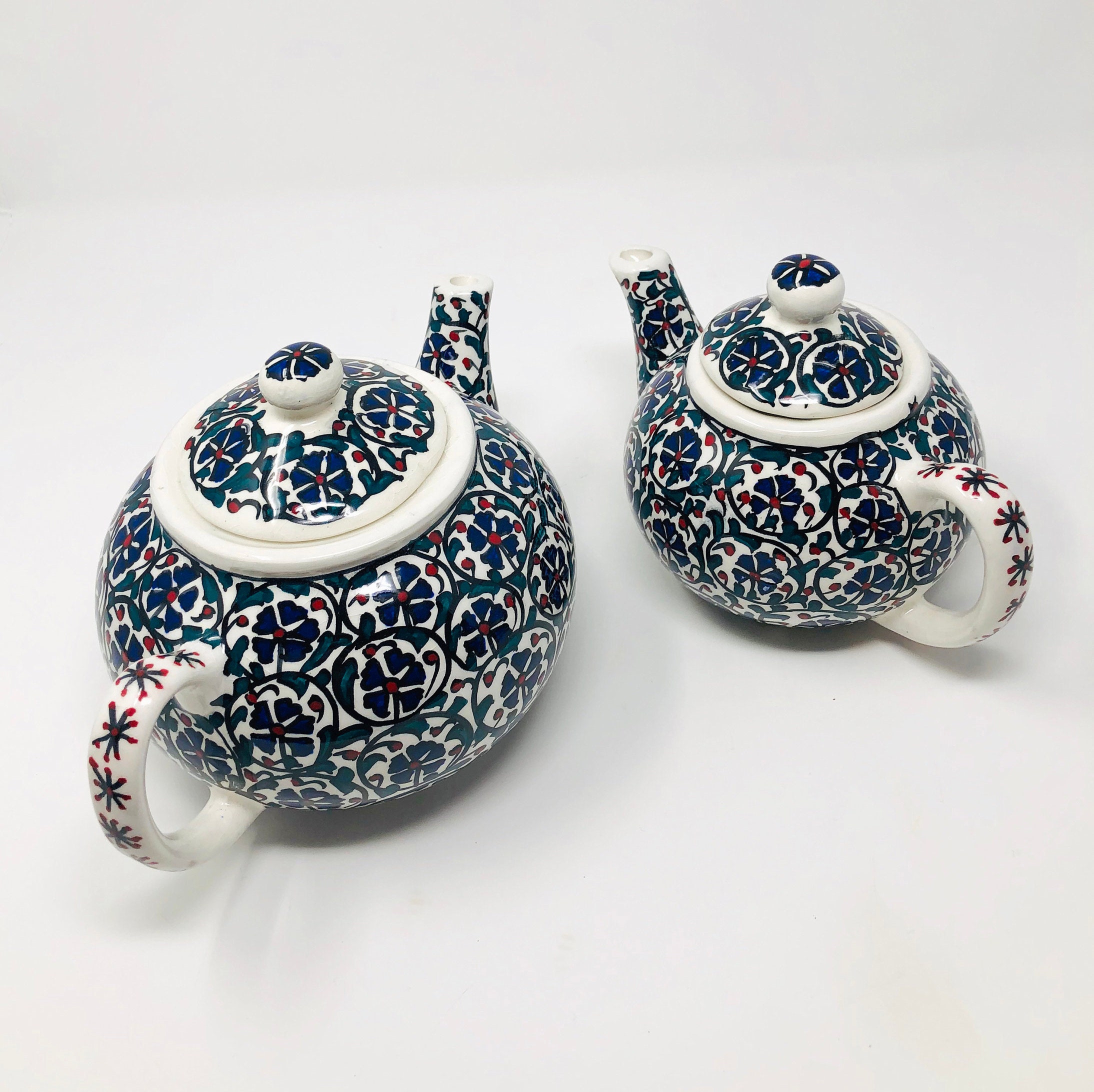 Handmade Turkish Ceramic Tea Pot Set Turkish Ceramic Etsy