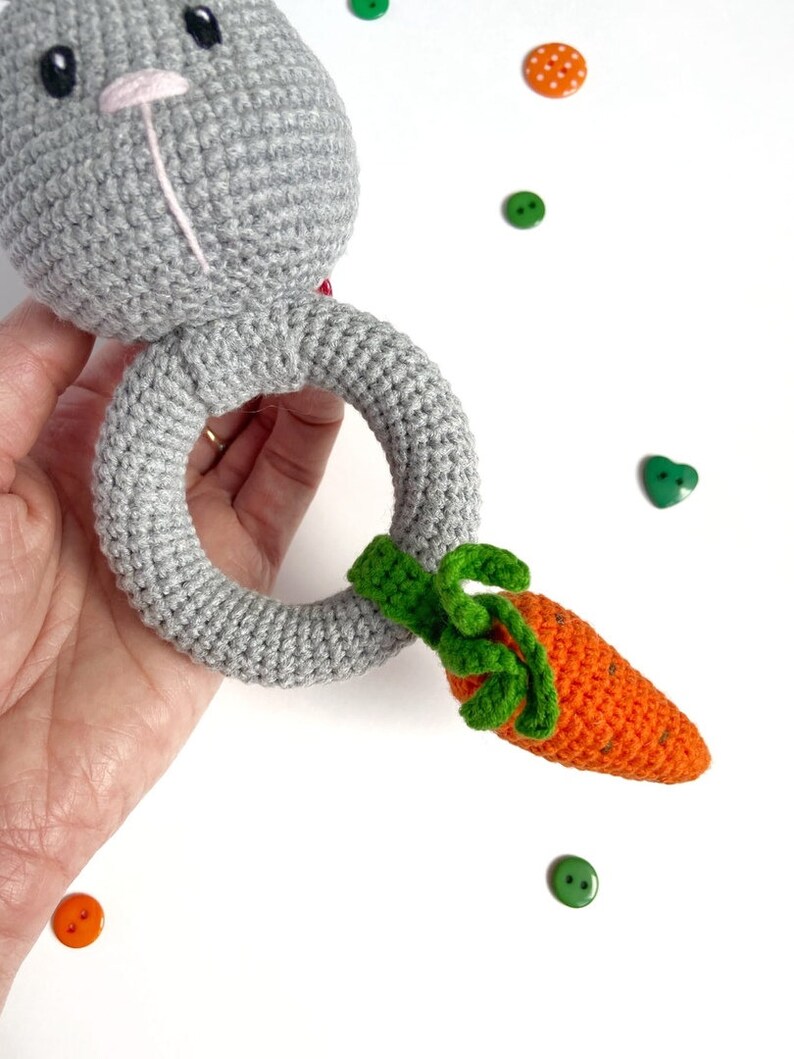 Crochet PATTERN Baby Rattle Bunny / amigurumi baby rattle / Etsy
