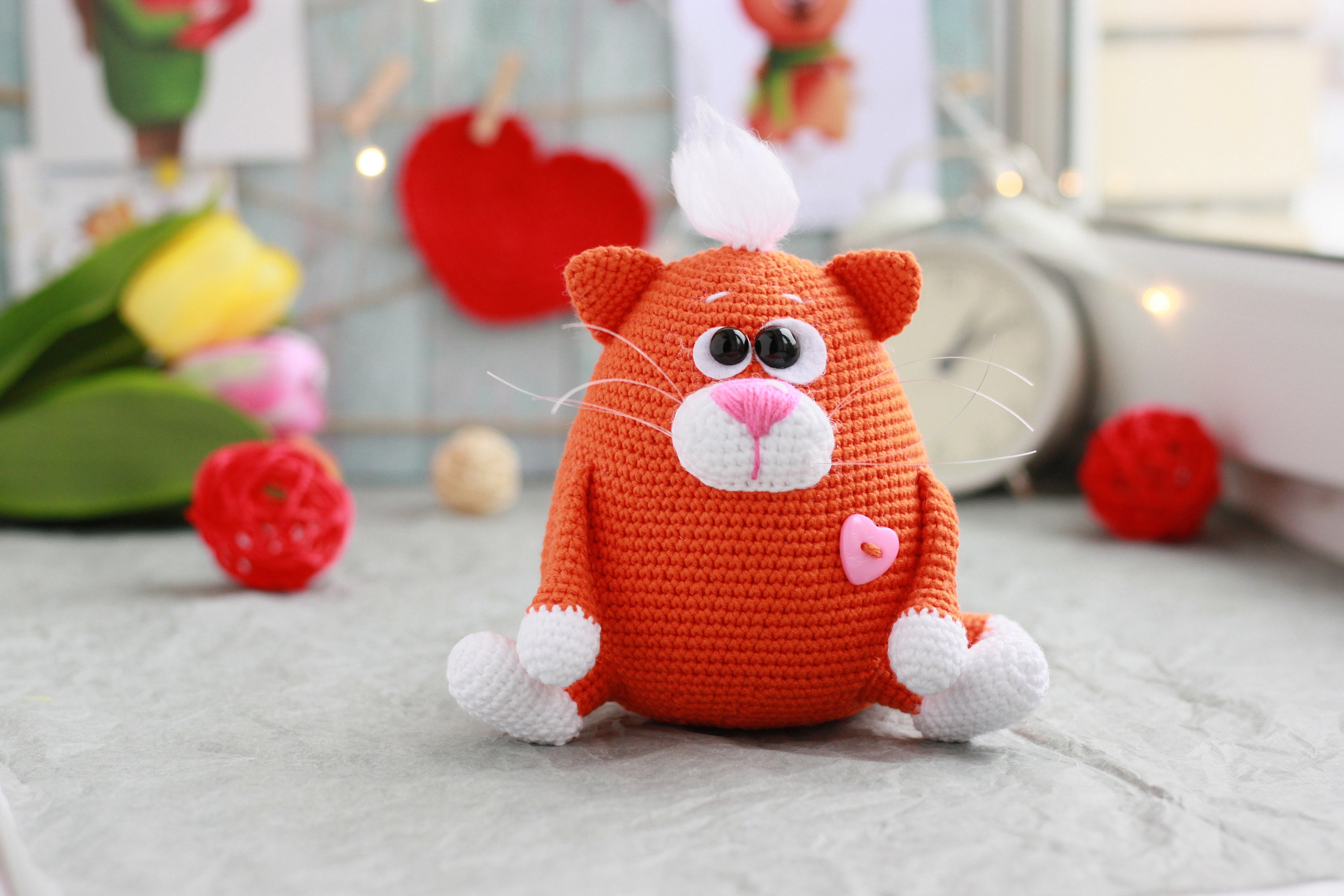 Toy funny cat / gift Valentines day / toy plush cat / gift for Etsy