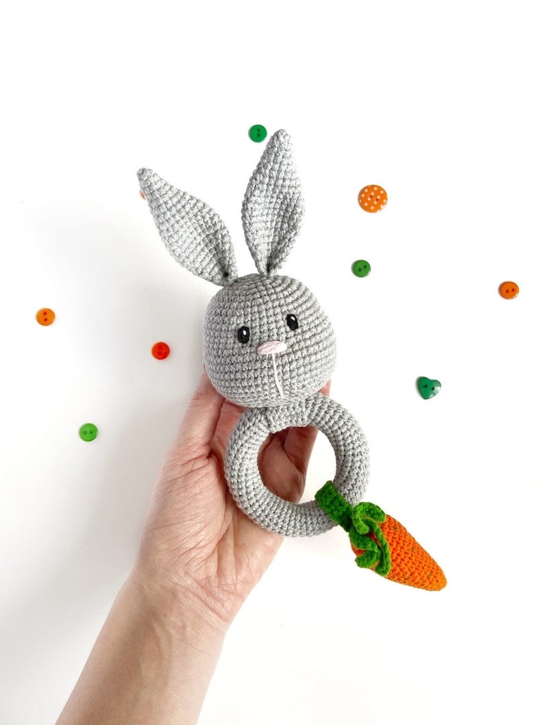 Baby Rattle Bunny / handmade Baby Rattle / gift for a newborn Etsy