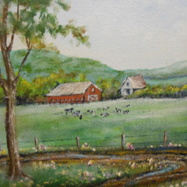 Vintage Signed Original Art Barn/Landscape Painting