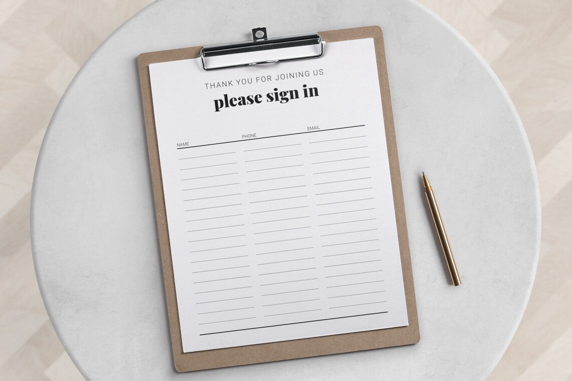 Open House Guest Sign in Sheet Sign in Sheet Printable - Etsy UK