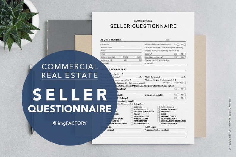 Commercial Real Estate Seller Questionnaire Form Real Estate Etsy