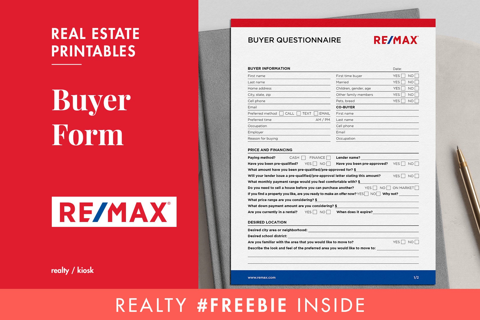 Remax Home Buyer Questionnaire Form Buyer Consultation Form - Etsy