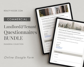 Commercial Landlord Questionnaire, Commercial Tenant Questionnaire, Landlord Intake, Tenant Intake, Commercial Realtor Bundle, Google Forms