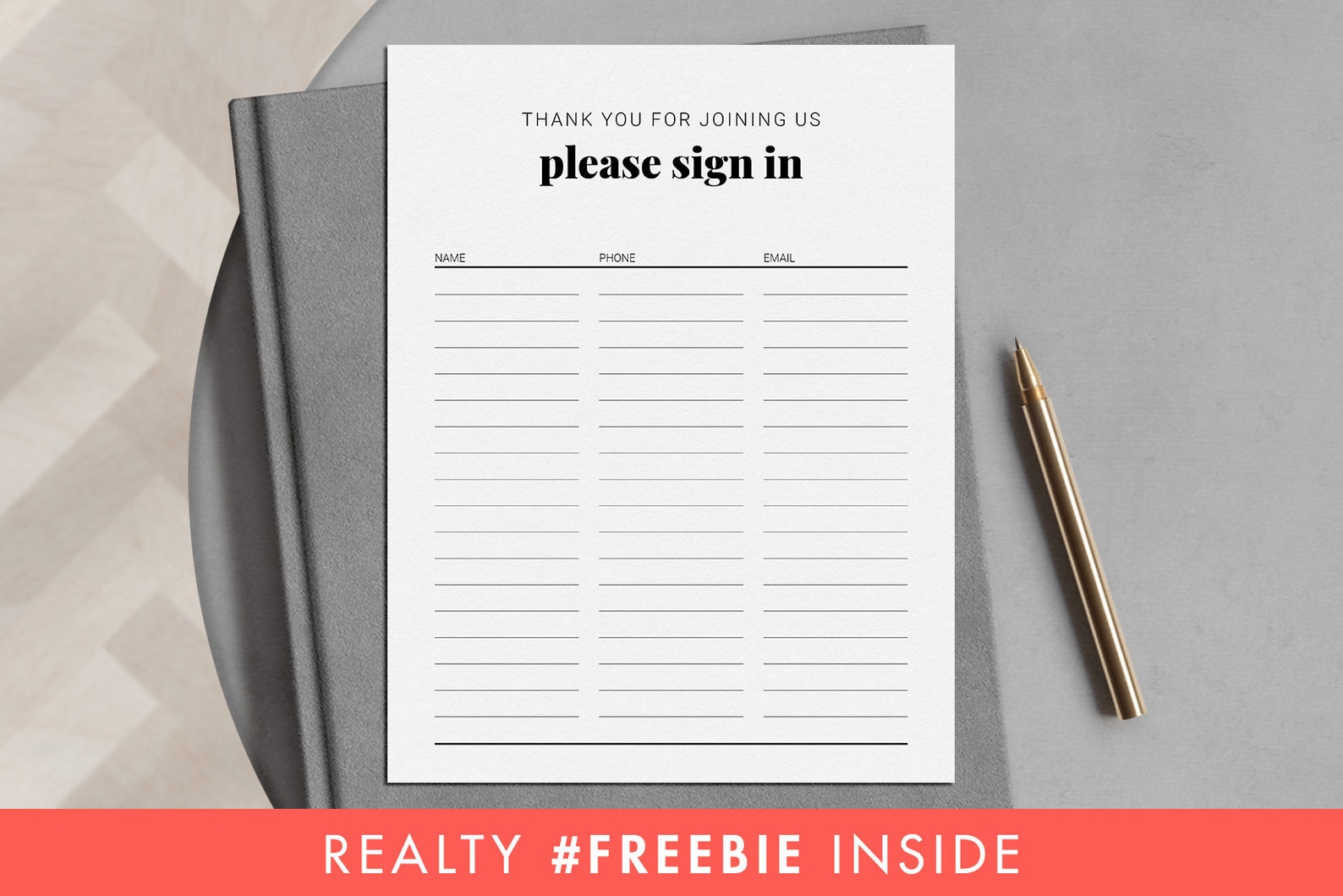 Open House Guest Sign in Sheet, Sign in Sheet Printable, Simple Sign in ...