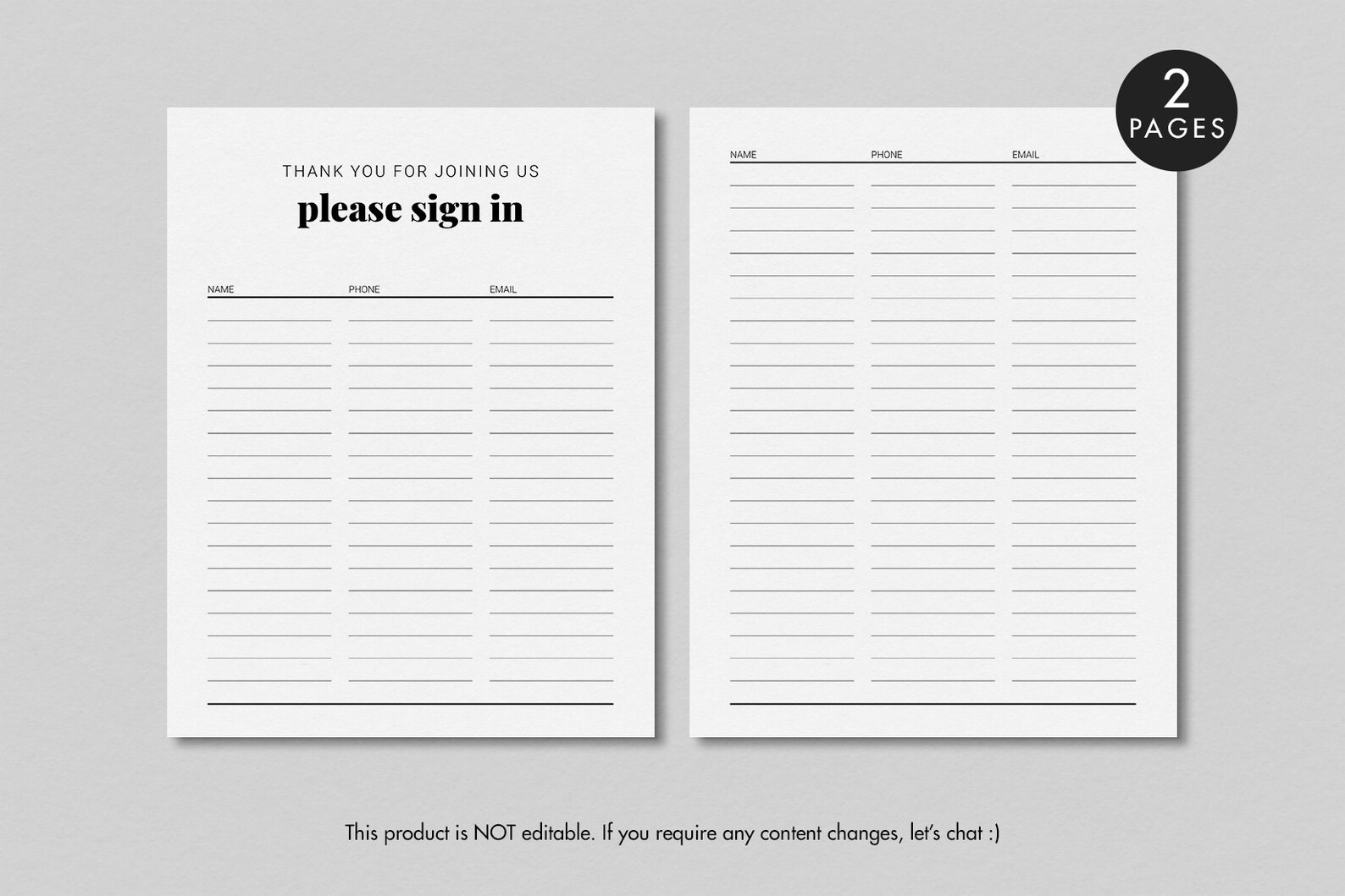 Open House Guest Sign in Sheet, Sign in Sheet Printable, Simple Sign in