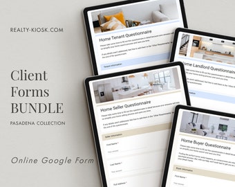 Cuestionarios de compradores y vendedores, cuestionarios de propietarios e inquilinos, formulario web de bienes raíces, admisión de compradores, marketing de agentes inmobiliarios, formularios de Google