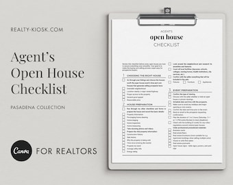 Makelaar Open Huis Checklist, Canva Template, Home Showing Checklist, Property Showing, Realtor Checklist, Afdrukbare Checklist