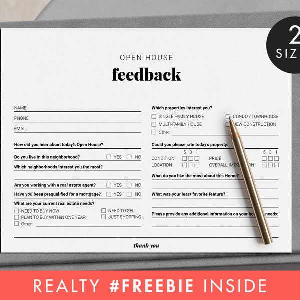 Open House Buyer Questionnaire - Etsy