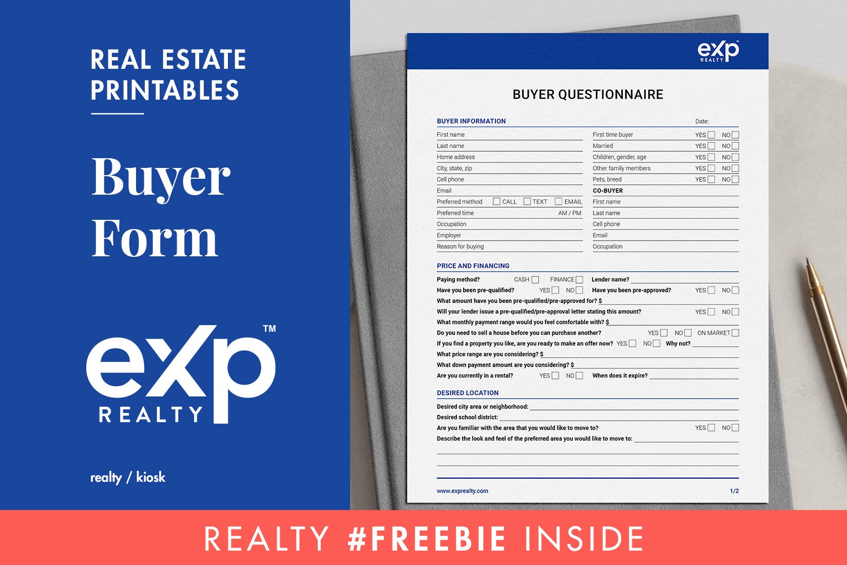 EXp Realty Buyer Questionnaire Form Buyer Consultation Form Etsy