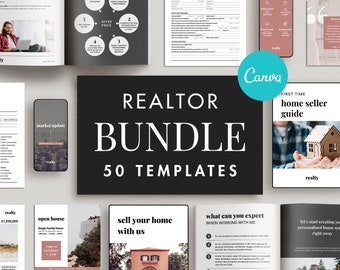 Massive Real Estate Bundle, Realtor Canva Bundle, Home Buyer Guide, Client Questionnaire, Welcome Package, Flyer, Lead Magnet, Social Media