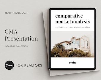 Análisis comparativo del mercado de bienes raíces Canva Template, Realtor CMA Template, Home Seller Presentation, Listing Agent Housing Report