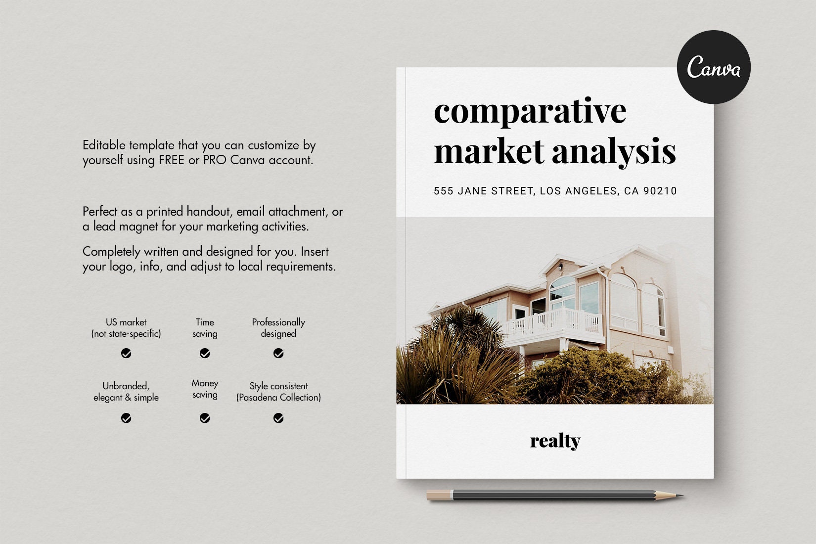 Real Estate Comparative Market Analysis Canva Template Etsy Canada