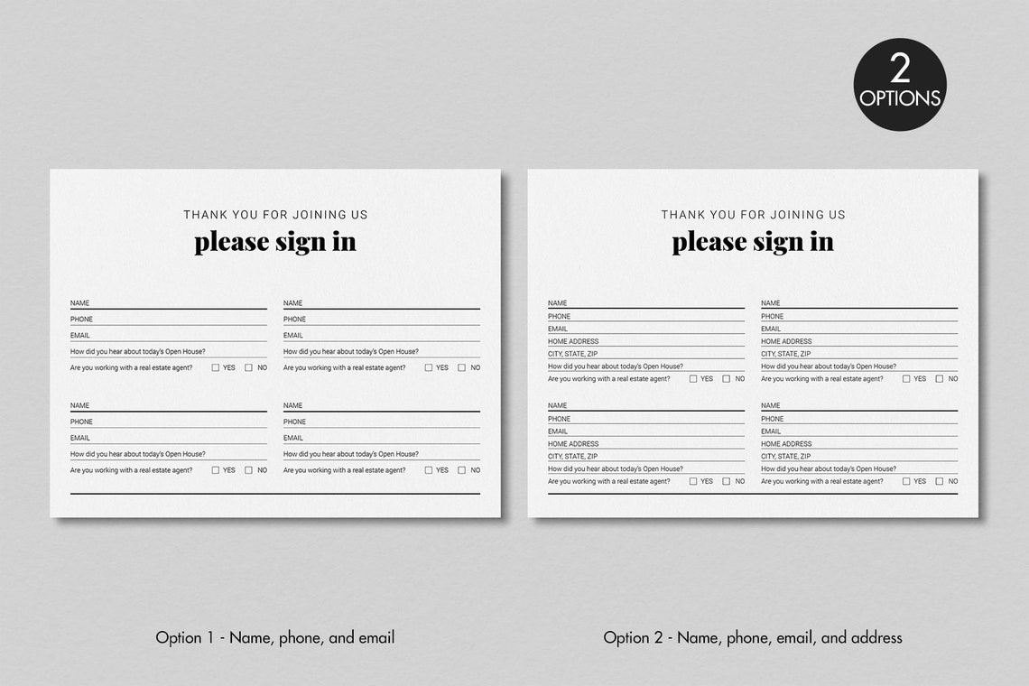 Open House Sign in Sheet, Open House Guest Sign In, Sign in Sheet Printable, Open House ...
