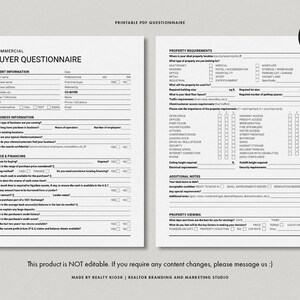 Commercial Building Questionnaire Commercial Real Estate Buyer Questionnaire, Commercial Property Buyer ...